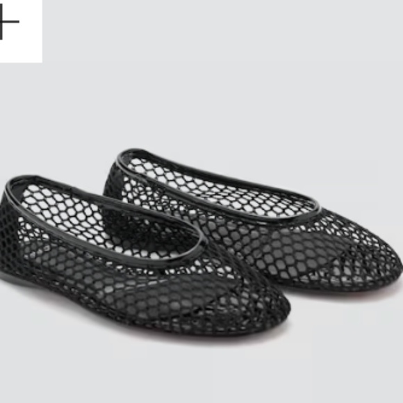 Mango black mesh ballet flats - sz 9.5 - Picture 1 of 3